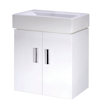 Mayford Wall Hung 2 Door Vanity Unit with Ceramic Basin 450mm