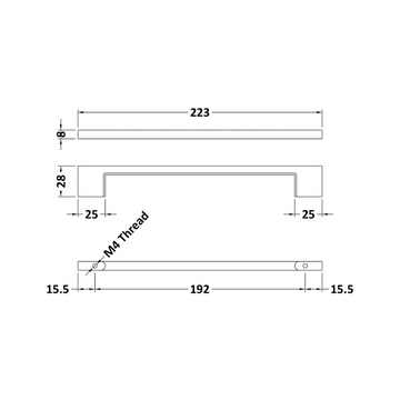 HR D Handle 192mm