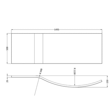 B-Shape Shower Bath Front Panel