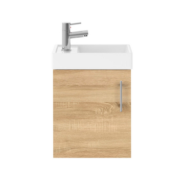 Vault Wall Hung Single Door Compact Vanity Unit with Ceramic Basin 400mm