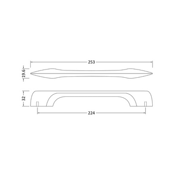 Handles D Shaped Handle 224mm Centres