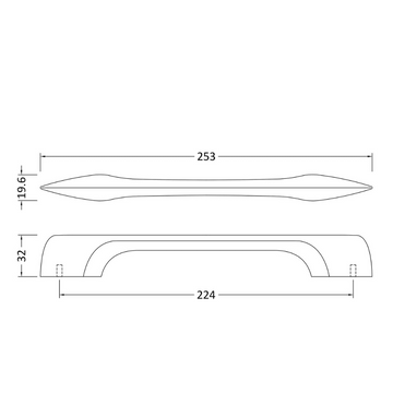 Handles D Shaped Handle 224mm Centres