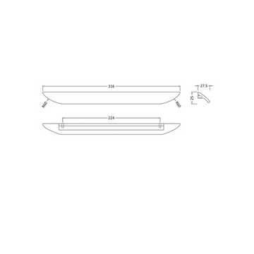 Handles Finger Pull Handle 224mm Centres