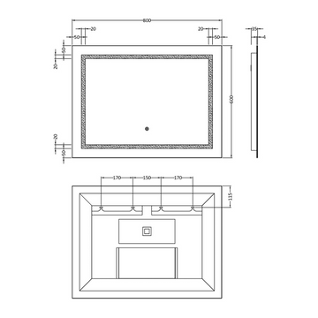 Enif 800mm x 600mm Touch Sensor Mirror