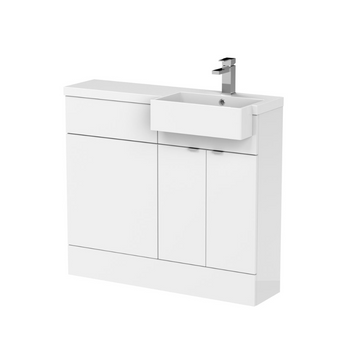 HR Fusion Floor Standing 2 Door Vanity Unit & WC with Right Hand Semi Recessed Basin Combination 1000mm