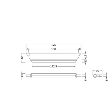 Handles Profile Handle 160mm Centres