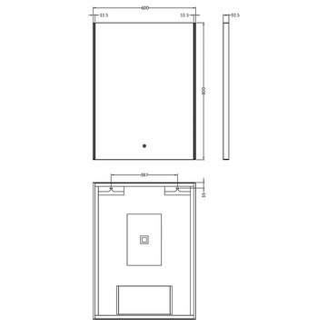 Cepheus 800mm x 600mm Ambient Touch Sensor Mirror