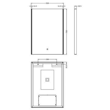 Anser 700mm x 500mm LED Mirror