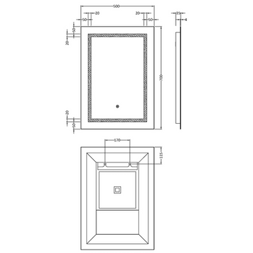 Sculptor 700mm x 500mm Touch Sensor Mirror