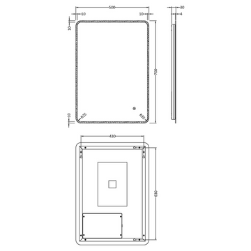 Lynx 700mm x 500mm Ambient Mirror