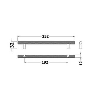 Handles Knurled Bar Handle 192mm Centres