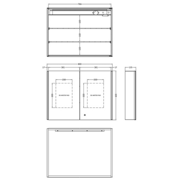 Leda 800mm Mirror Cabinet