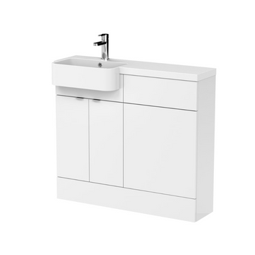 HR Fusion Floor Standing 2 Door Vanity Unit & WC with Left Hand Semi Recessed Basin Combination 1000mm