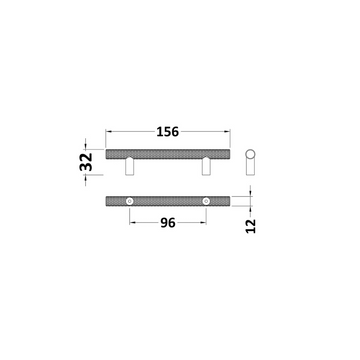 Handles Knurled Bar Handle 96mm Centres