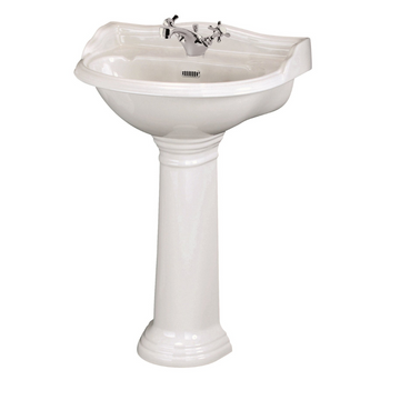 HR Chancery 500mm Basin & Pedestal 1 Tap Hole