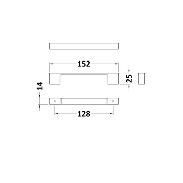 Handles D Handle 150mm Centres