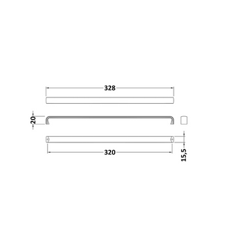 Handles 328mm D Handle Chrome