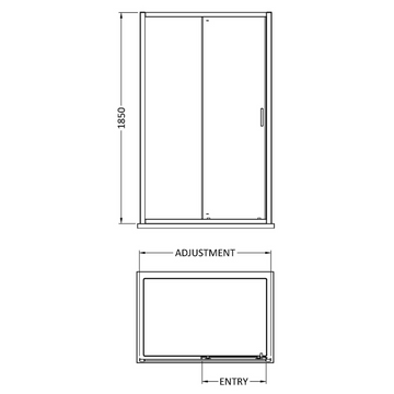 Rene 6mm Toughened Safety Glass Shower Sliding Door