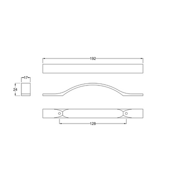 Handles Chrome Strap Handle 128mm Centres