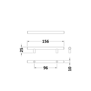 Handles Bar Handle 155mm Centres