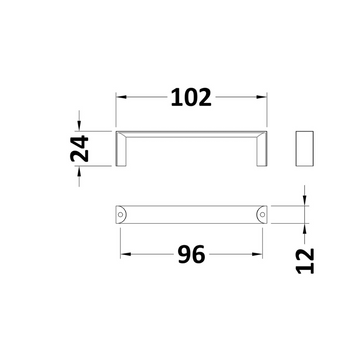 Handles D Handle 96mm Centres