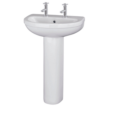 Ivo 550mm 2 Tap Hole Basin & Pedestal