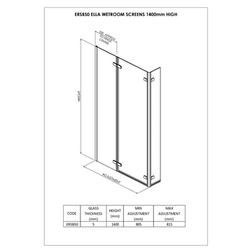 L-Shaped Hinged Bath Screen