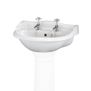 HR Chancery 600mm Basin & Pedestal 1 Tap Hole