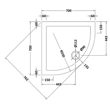 Quadrant Slimline Shower Tray