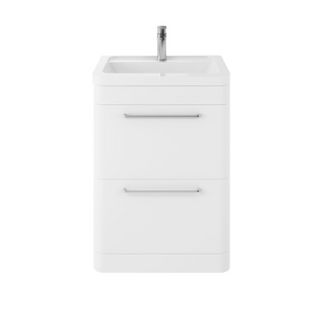 HR Solar Floor Standing 2 Drawer Vanity Unit with Ceramic Basin 600mm