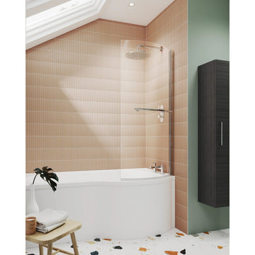 Curved P-Bath Screen with Rail