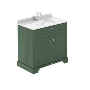 Old London Timeless SandHR Floor Standing 2 Door Vanity Basin Unit with Square Basin & 1 Tap Hole Marble Top, 800mm