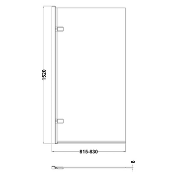 Square Hinged Bath Screen