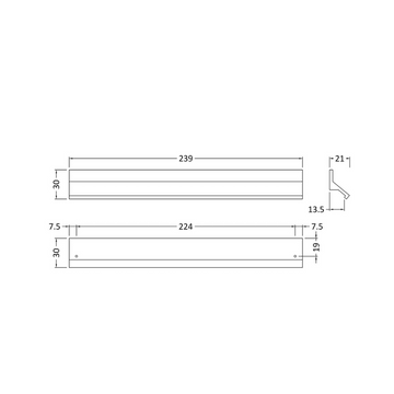 Handles Profile Handle 224mm Centres