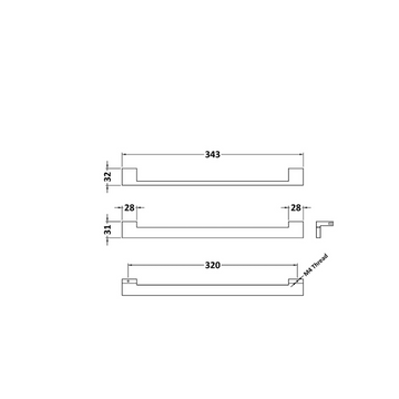 Square Drop Handle 320mm