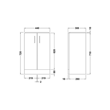 Mayford Floor Standing 2 Door Vanity Unit 450mm