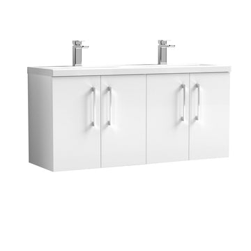 Arno 1200mm Wall Hung 4-Door Vanity & Double Basin