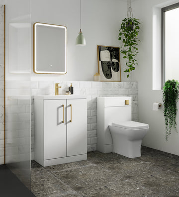 Arno 500mm Floor Standing 2-Door Vanity & Mid-Edge Basin