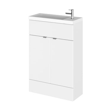 HR Fusion Floor Standing 2 Door Vanity Unit & Polymarble Basin Compact 600mm