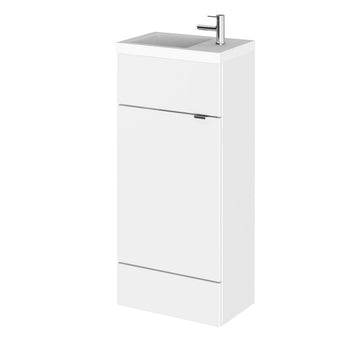 HR Fusion Floor Standing 1 Door Vanity Unit & Polymarble Basin Compact 400mm