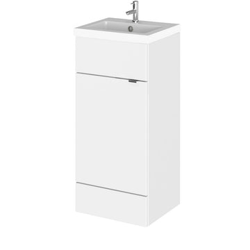 HR Fusion Floor Standing 1 Door Vanity Unit & Polymarble Basin 400mm