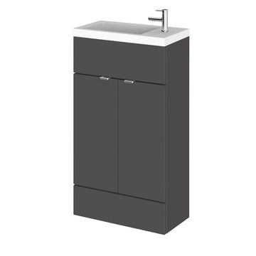 HR Fusion Floor Standing 2 Door Vanity Unit & Polymarble Basin Compact 500mm