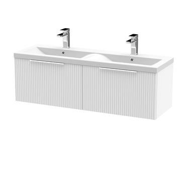 HR Fluted 1200mm Wall Hung 2-Drawer Vanity and Double Basin