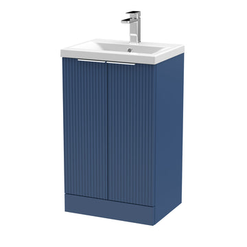 HR Fluted 500mm Floor Standing 2-Door Vanity and Mid-Edge Basin