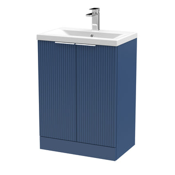 HR Fluted 600mm Floor Standing 2-Door Vanity and Mid-Edge Basin