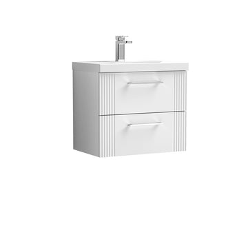 Deco 600mm Wall Hung 2-Drawer Vanity & Mid-Edge Basin