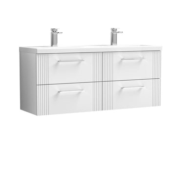 Deco 1200mm Wall Hung 4-Drawer Vanity & Double Basin