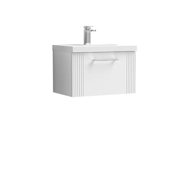 Deco 600mm Wall Hung Single Drawer Vanity & Mid-Edge Basin