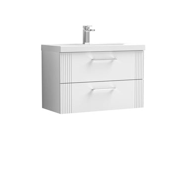 Deco 800mm Wall Hung 2-Drawer Vanity & Mid-Edge Basin