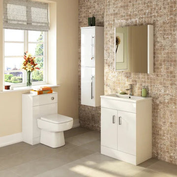 Eden Floor Standing 2 Door Vanity Unit with Mid-Edge Basin 600mm